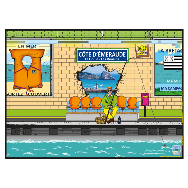 Affiche « LA VIE CANCALAISE METRO la Houle - Les Rimains »  Couleur