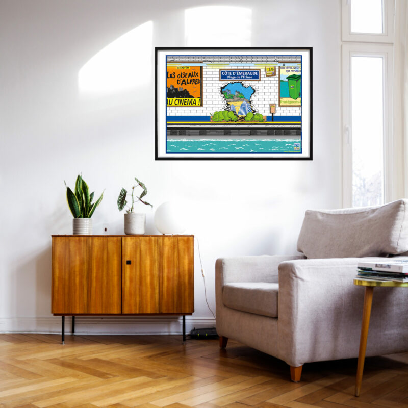 Affiche « LA VIE DINARDAISE METRO  Plage de l’écluse » Couleur – Image 2