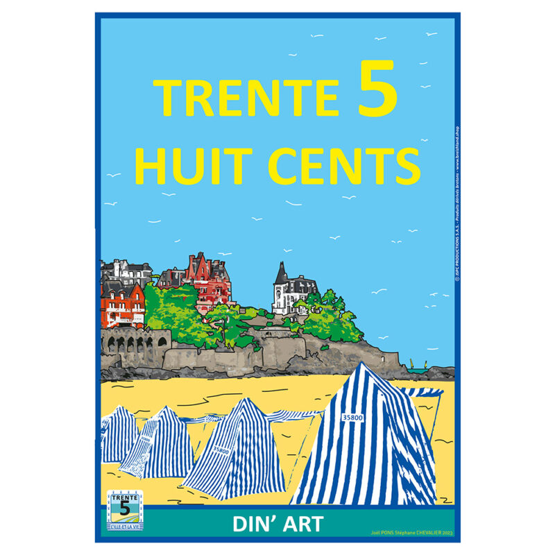 Affiche Breizhland DINARD TRENTE CINQ HUIT CENT