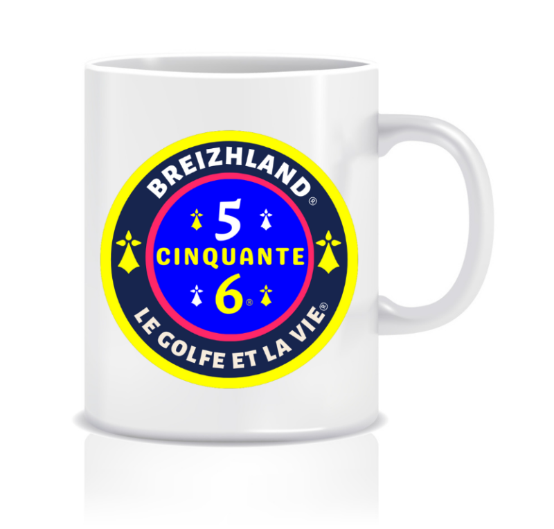 Mug BREIZHLAND « CINQUANTE 6 LE GOLFE ET LA VIE »