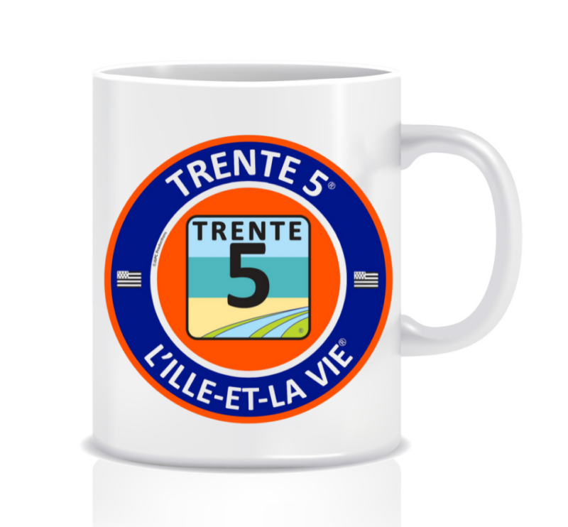 Mug « TRENTE 5 L’ILLE-ET-LA VIE » ROND ORANGE