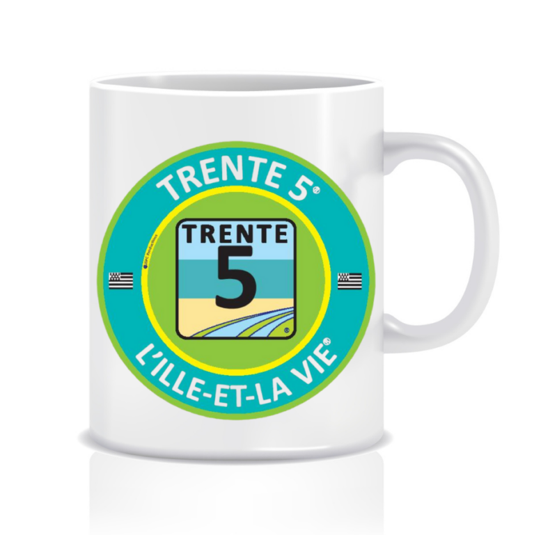 Mug « TRENTE 5 L’ILLE-ET-LA VIE » ROND VERT POMME